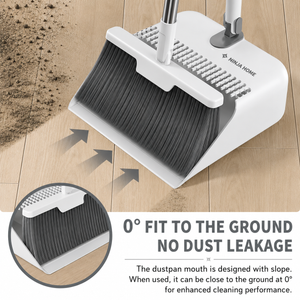 Ninja Home Anti-Microbial Foldable & Extendable Broom and Dustpan Set